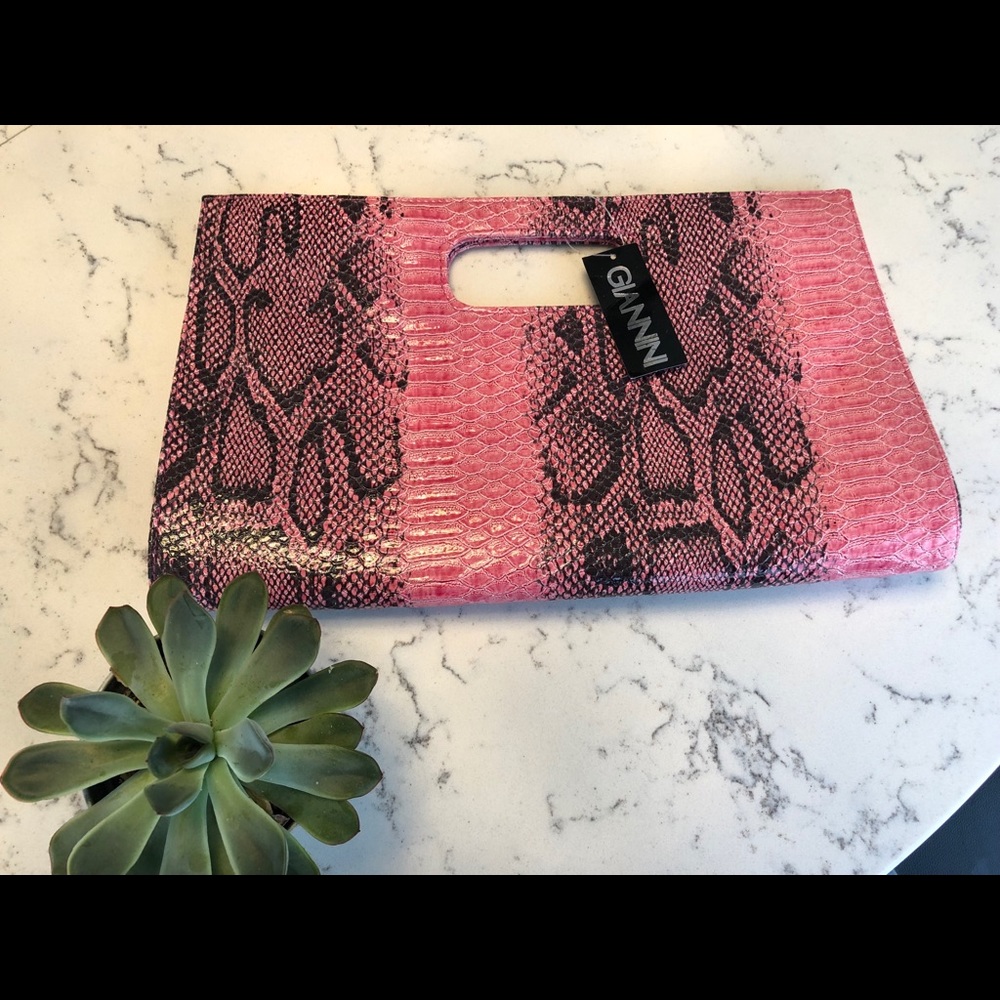 SOLD New Giannini Pink Large Clutch Handbag